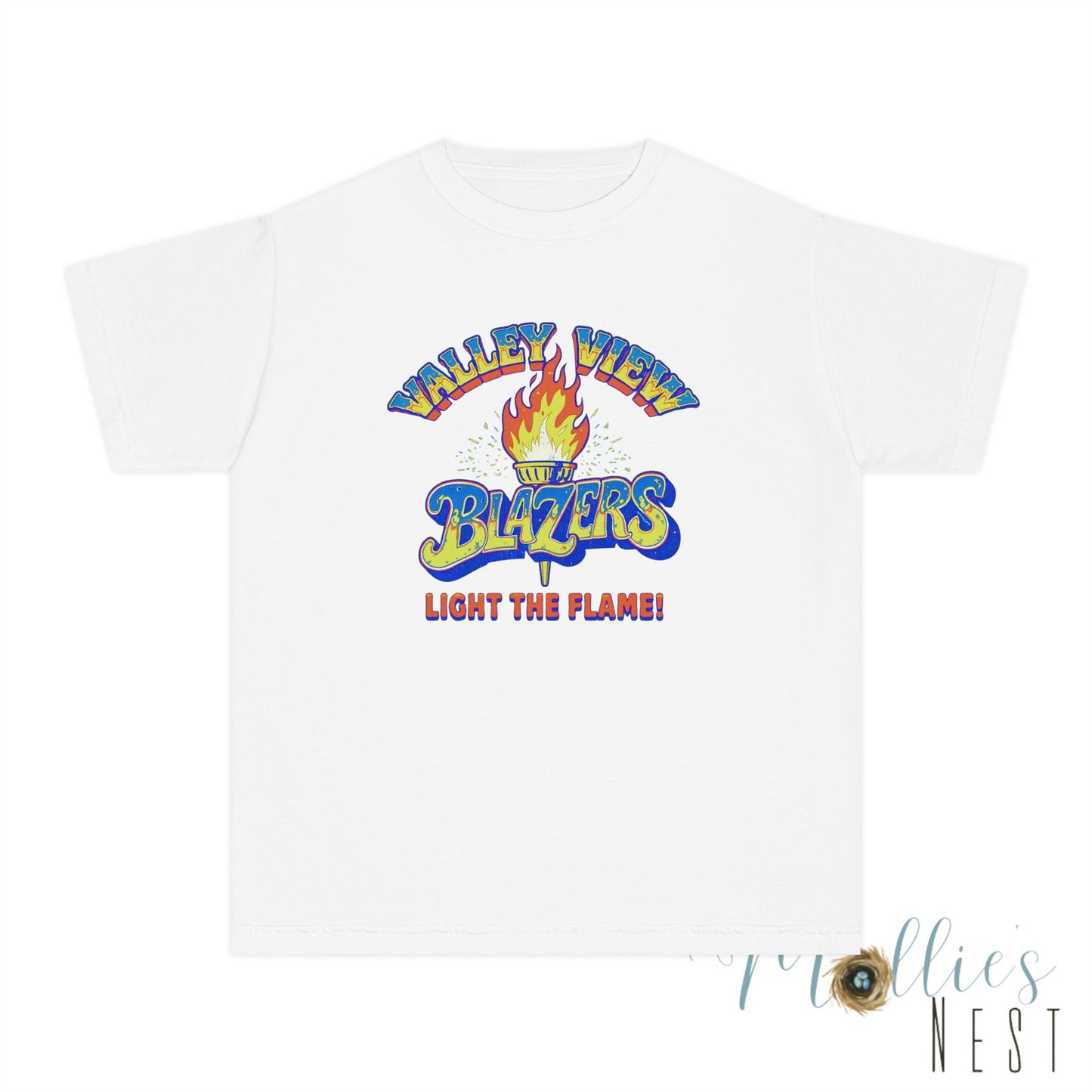 Valley View RETRO Torch Blazers Youth Tee – Light the Flame!