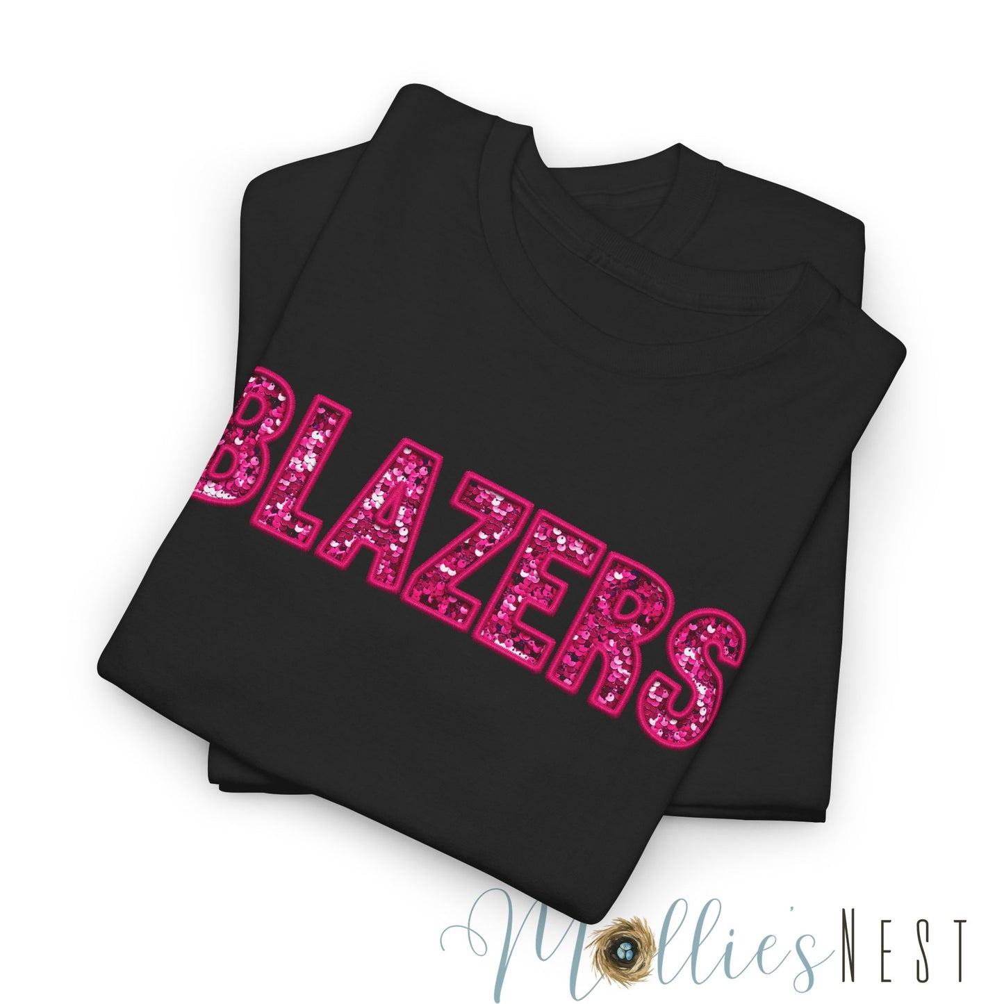 Unisex Heavy Cotton Tee. Blazers PINK FAUX sequins