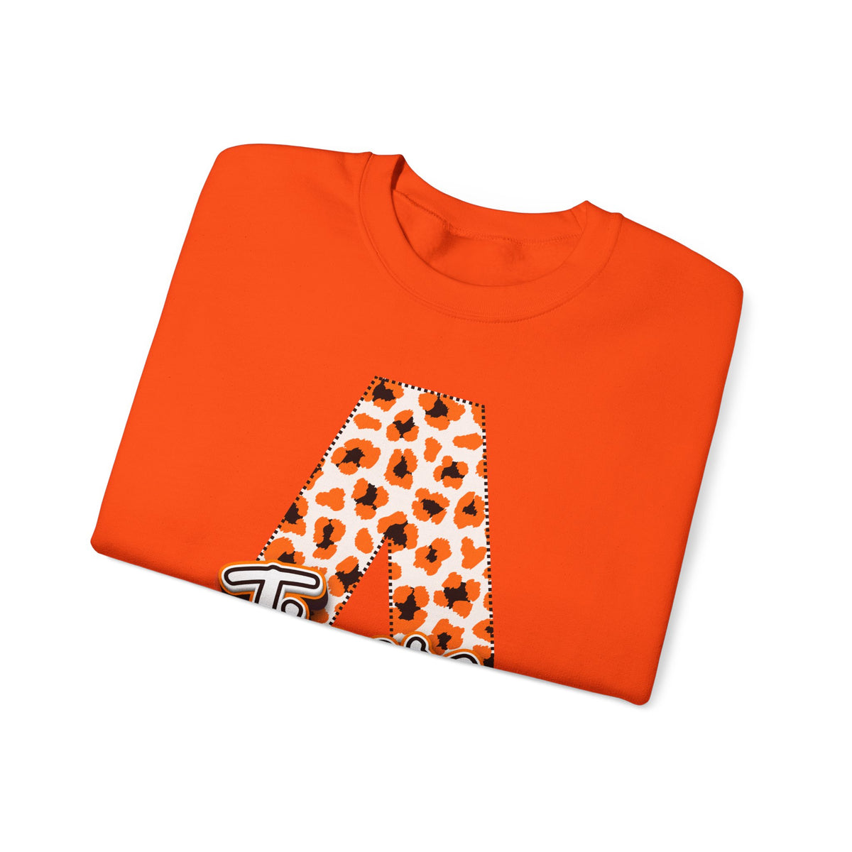 ADULT. Amorel Tigers Leopard Print Initial A Sweatshirt