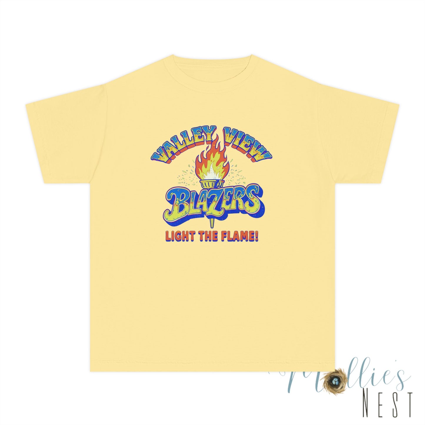 Valley View RETRO Torch Blazers Youth Tee – Light the Flame!