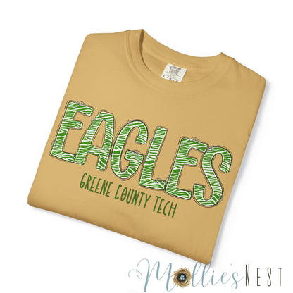 ADULT. Comfort Color Eagles (Green Zebra Print)