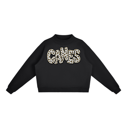 Essential Fleece Mock-Neck Crew Sweatshirt - Jonesboro Canes Leopard