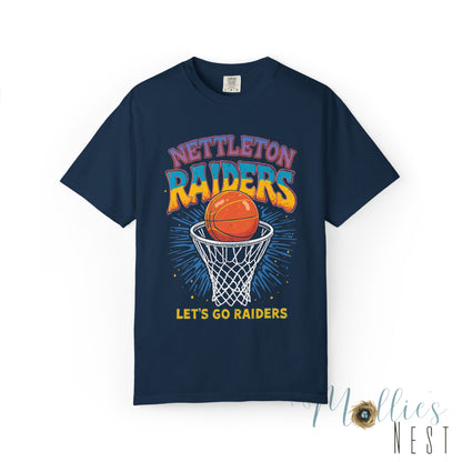 Unisex Basketball T-Shirt - 'Nettleton Raiders' Retro Basketball- Perfect for Game Day, Sports Events, Gift, Retro Vibe, Casual Wear