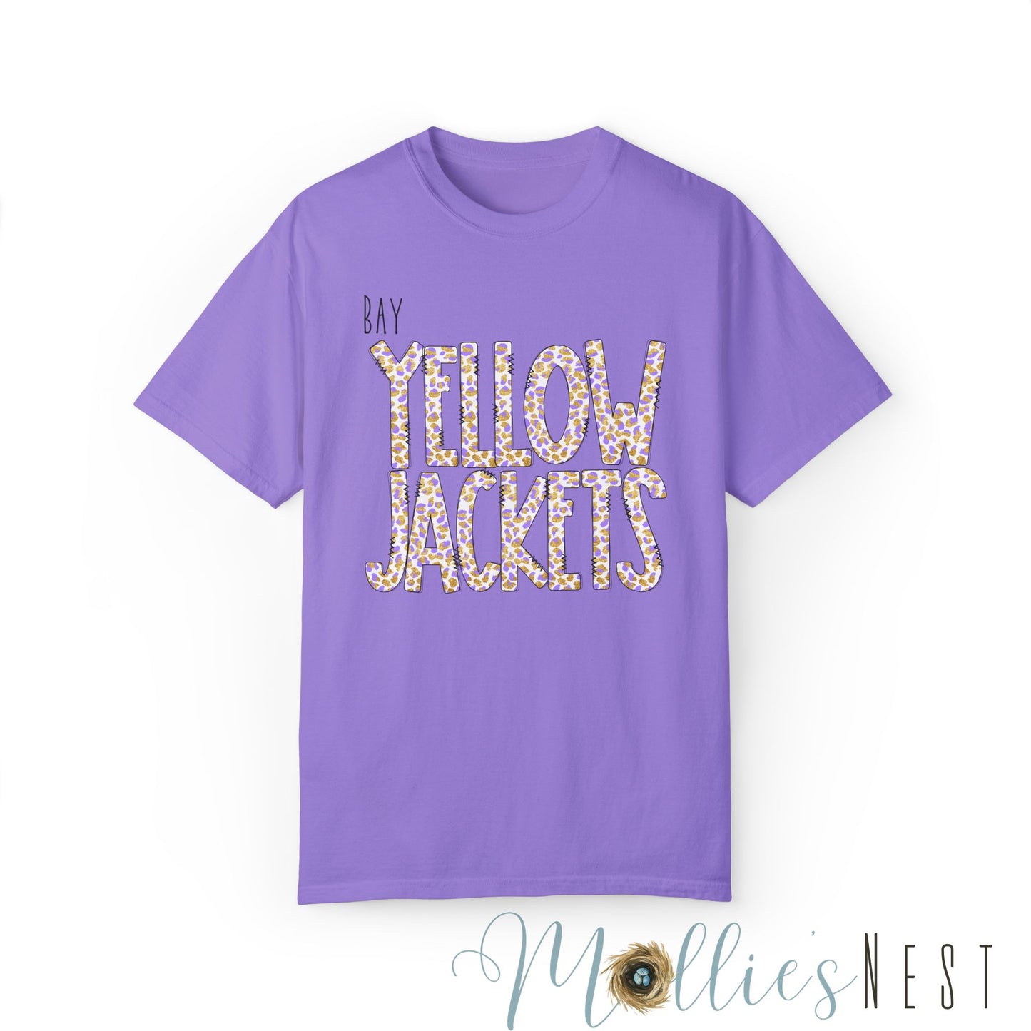 Bay Yellowjackets Leopard. Garment-Dyed T-shirt