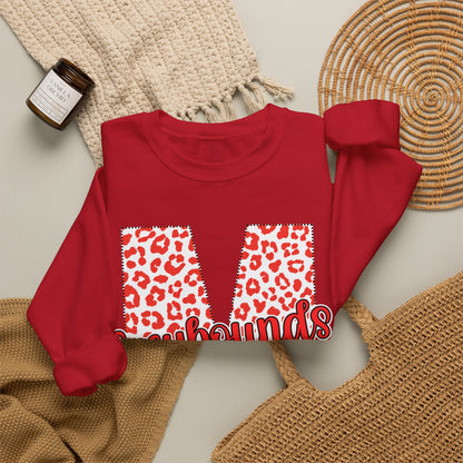 Adult. Marmaduke Greyhounds Leopard Print Initial M Crewneck Sweatshirt