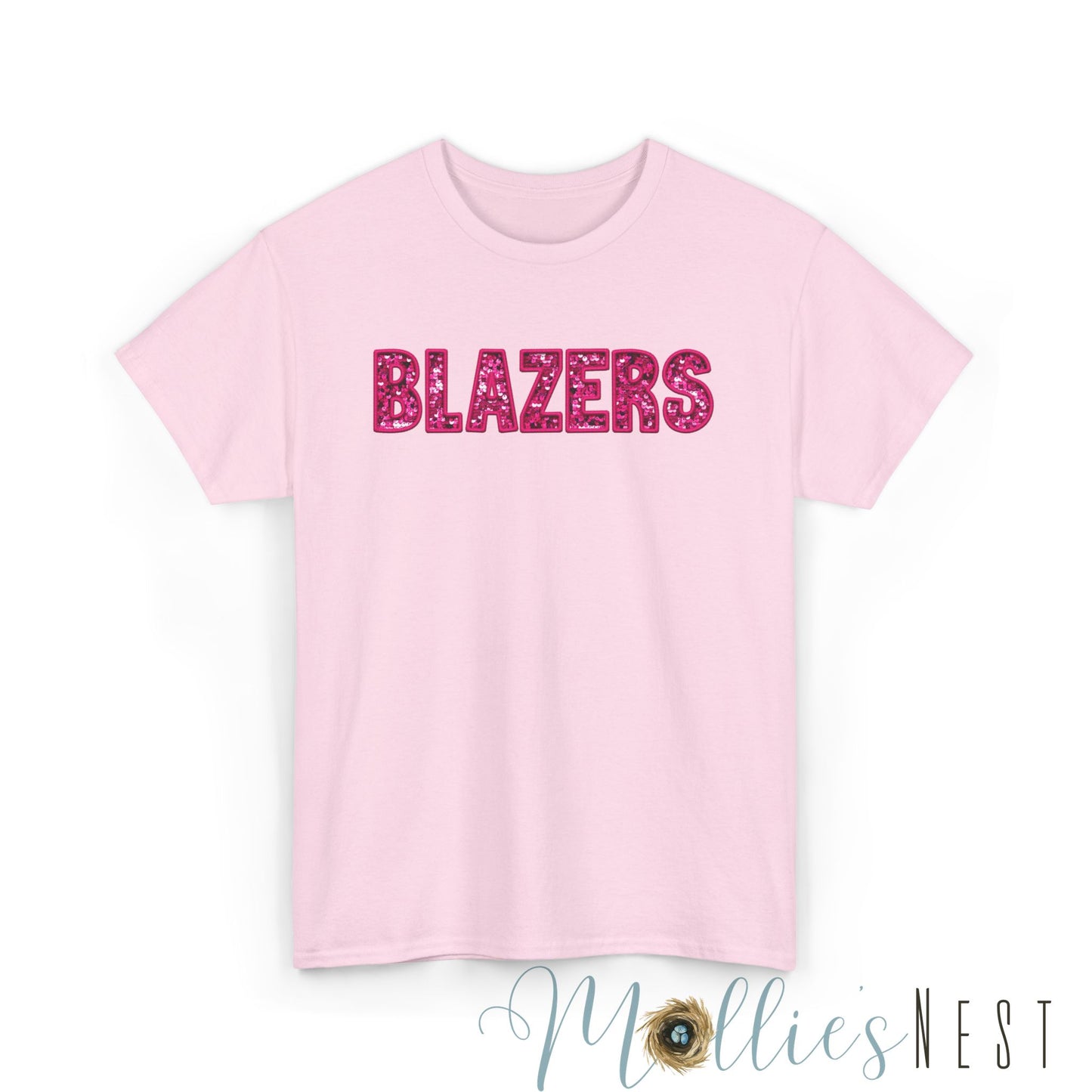 Unisex Heavy Cotton Tee. Blazers PINK FAUX sequins