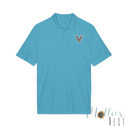 ADULT size - Embroidered 'V' Performance Polo — Moisture-Wicking Sport Shirt - Valley View Logo