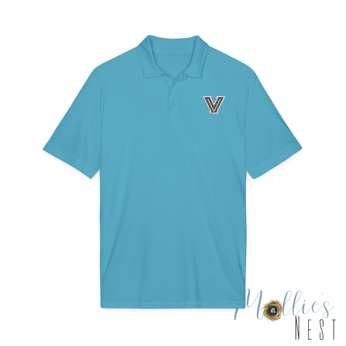 Embroidered 'V' Performance Polo Shirt — Moisture-Wicking Sport-Tek PosiCharge