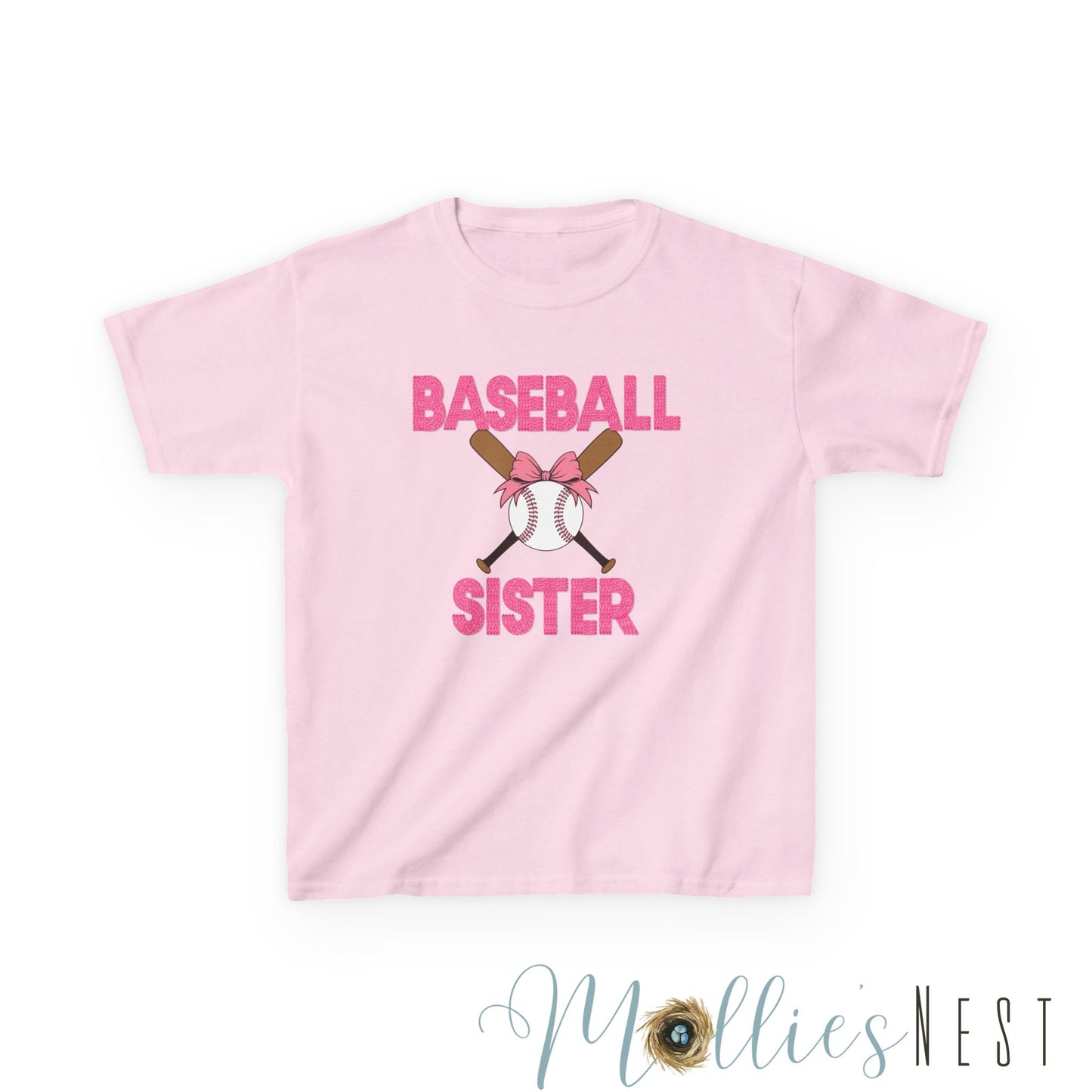 Baseball Sister Kids Heavy Cotton Tee - Cool Tee for Young Baseball Fans