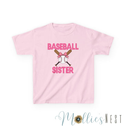Baseball Sister Kids Heavy Cotton Tee - Cool Tee for Young Baseball Fans