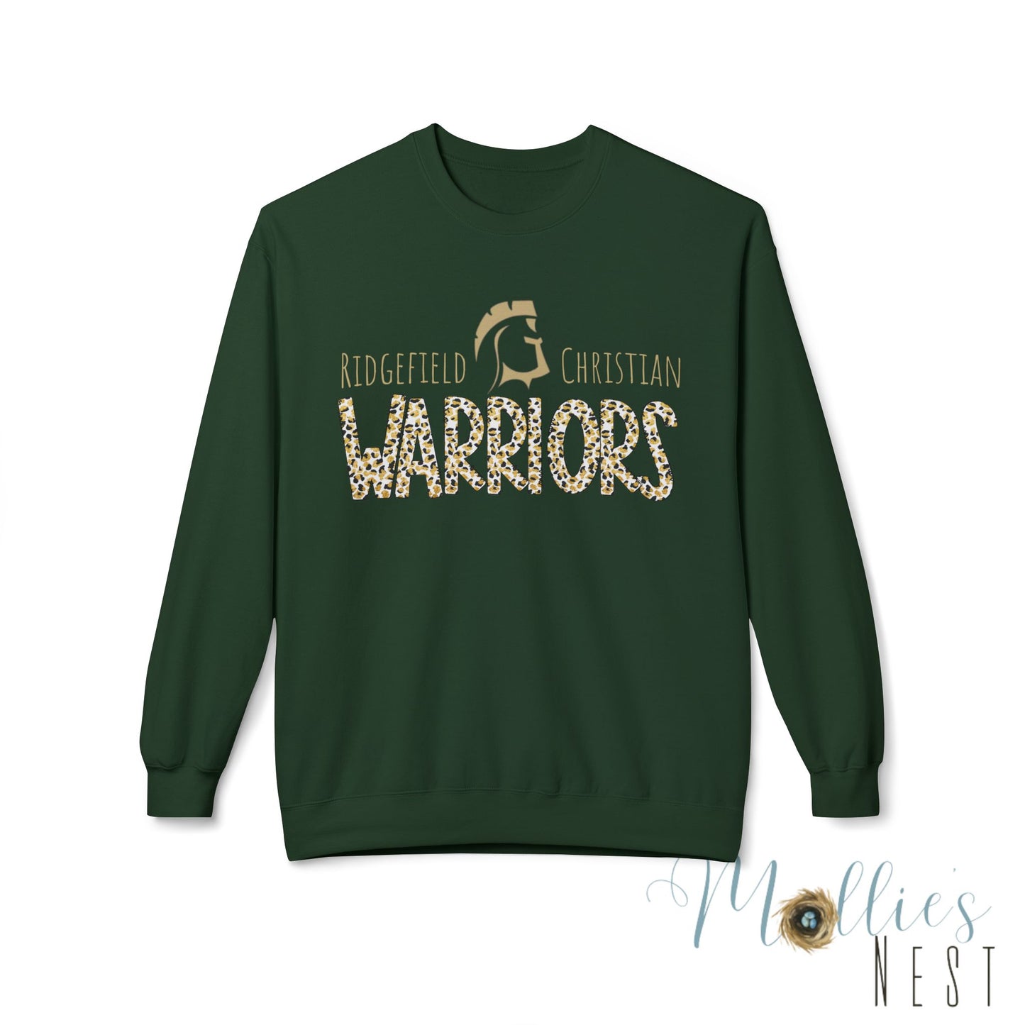 Ridgefield Christian Warriors Leopard Crewneck Sweatshirt