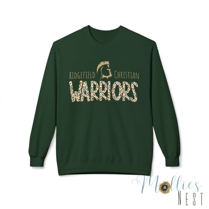 Ridgefield Christian Warriors Leopard Crewneck Sweatshirt