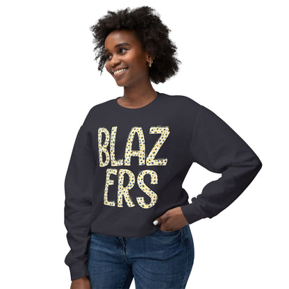 Lightweight Graphic Sweatshirt. BLAZERS Leopard Letters