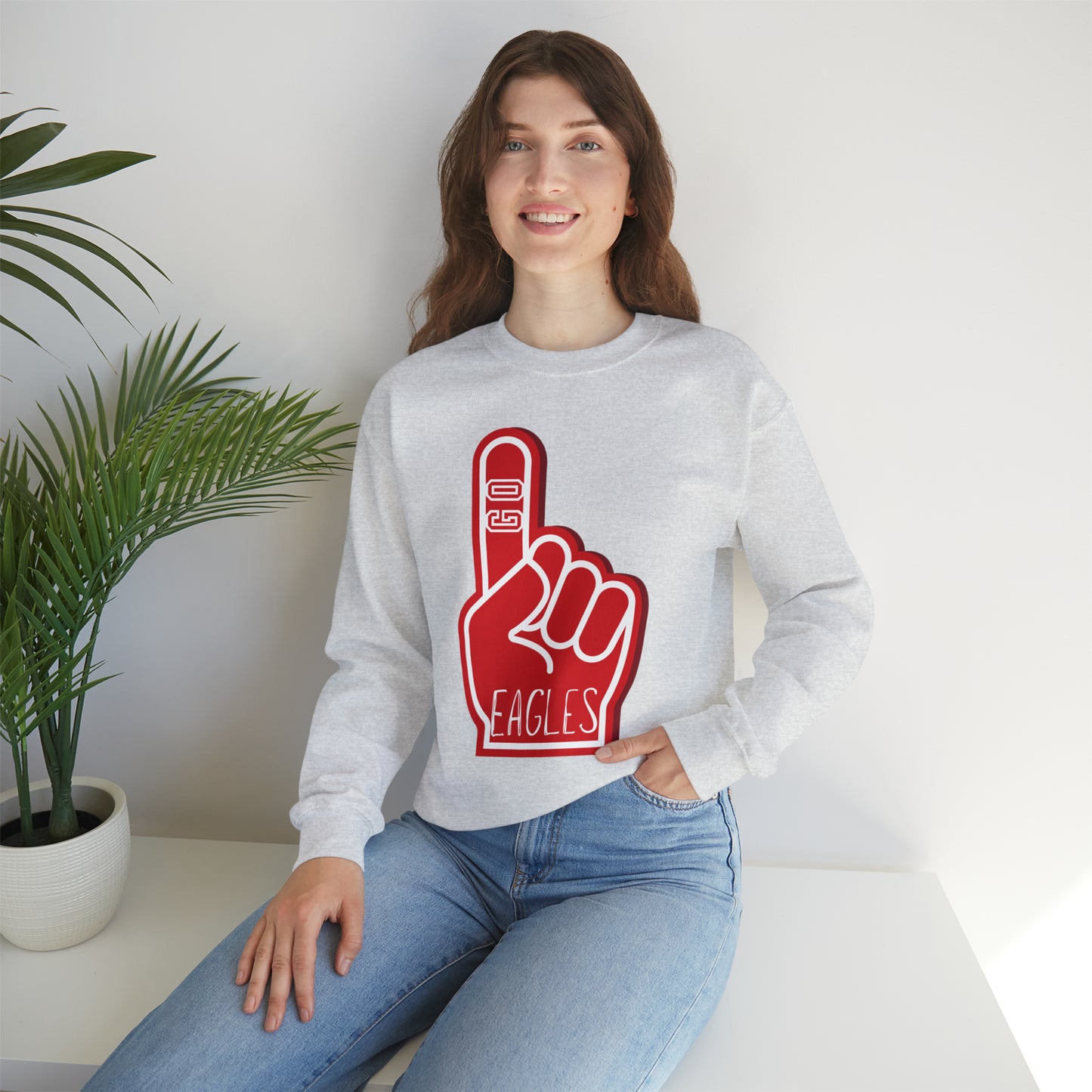 Eagles Foam Finger Unisex Heavy Blend™ Crewneck Sweatshirt