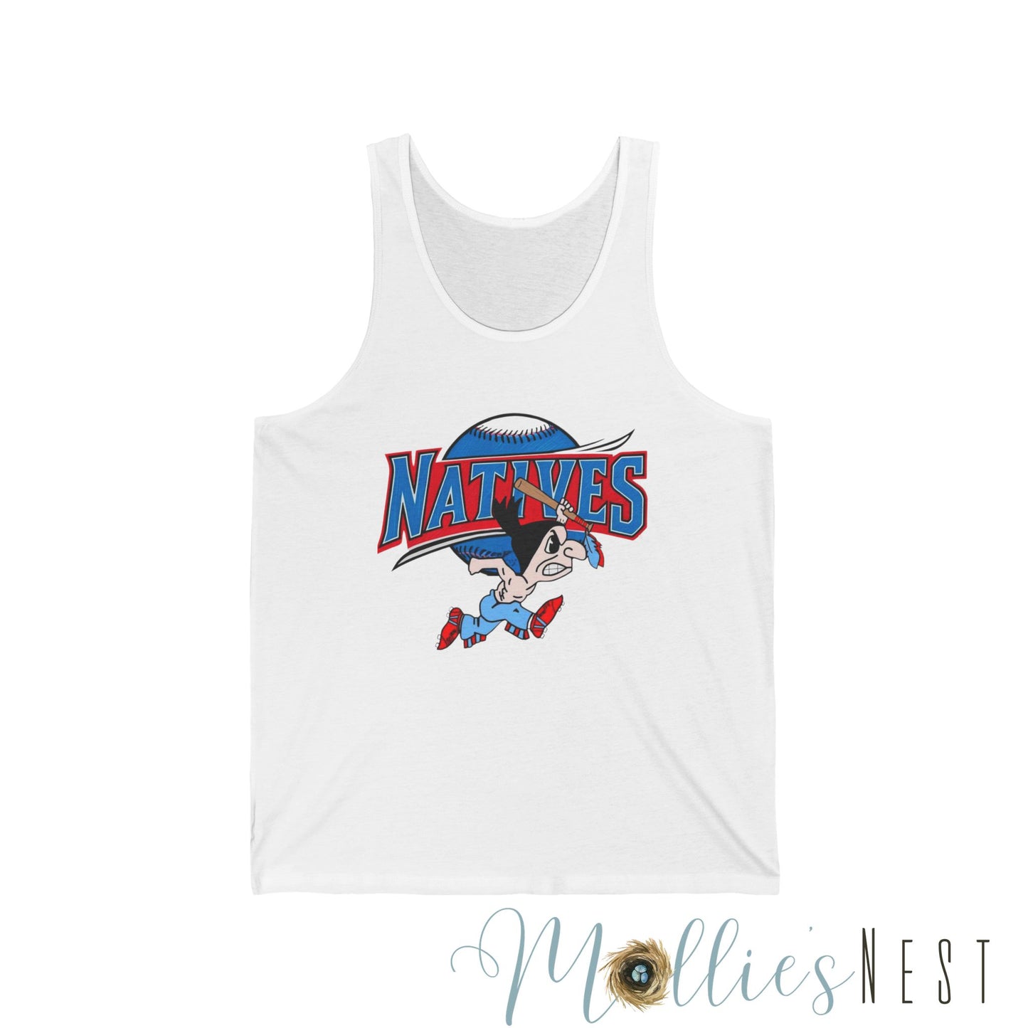 Unisex Jersey Tank with Natives Design - Sporty, Casual Wear, Summer Style, Gift for Athletes, Team Spirit
