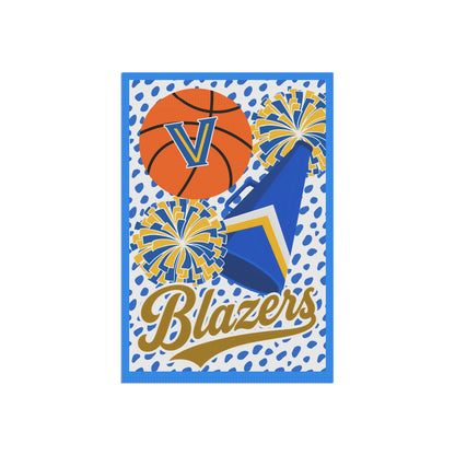 Blazers Basketball & Cheer Yard Flag — Cheer Megaphone & Pom Poms Yard Banner