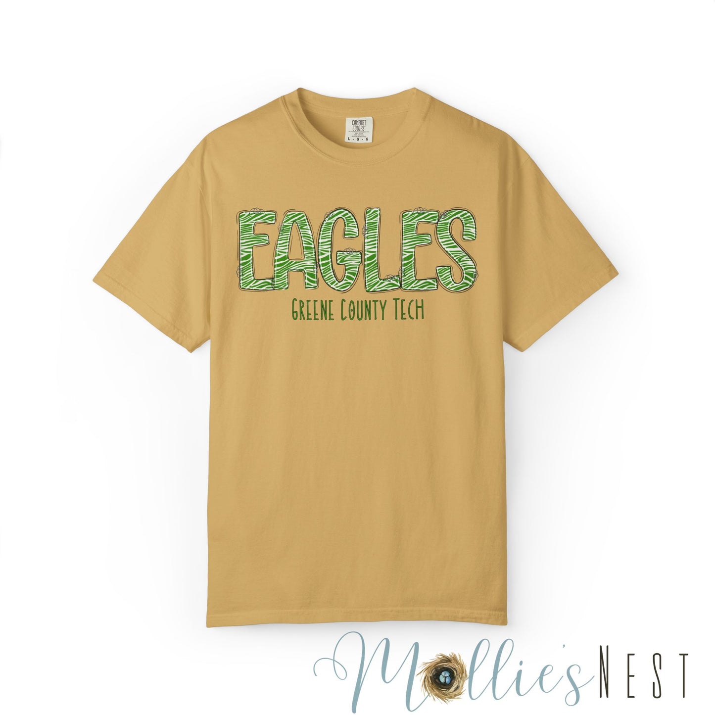 ADULT. Comfort Color Eagles (Green Zebra Print)