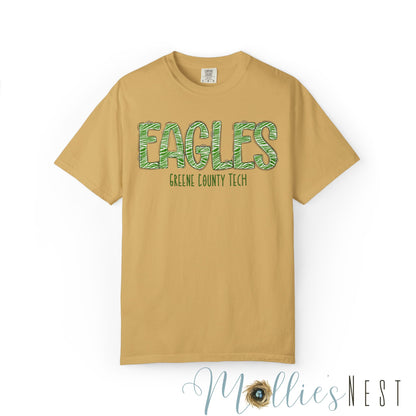 ADULT. Comfort Color Eagles (Green Zebra Print)