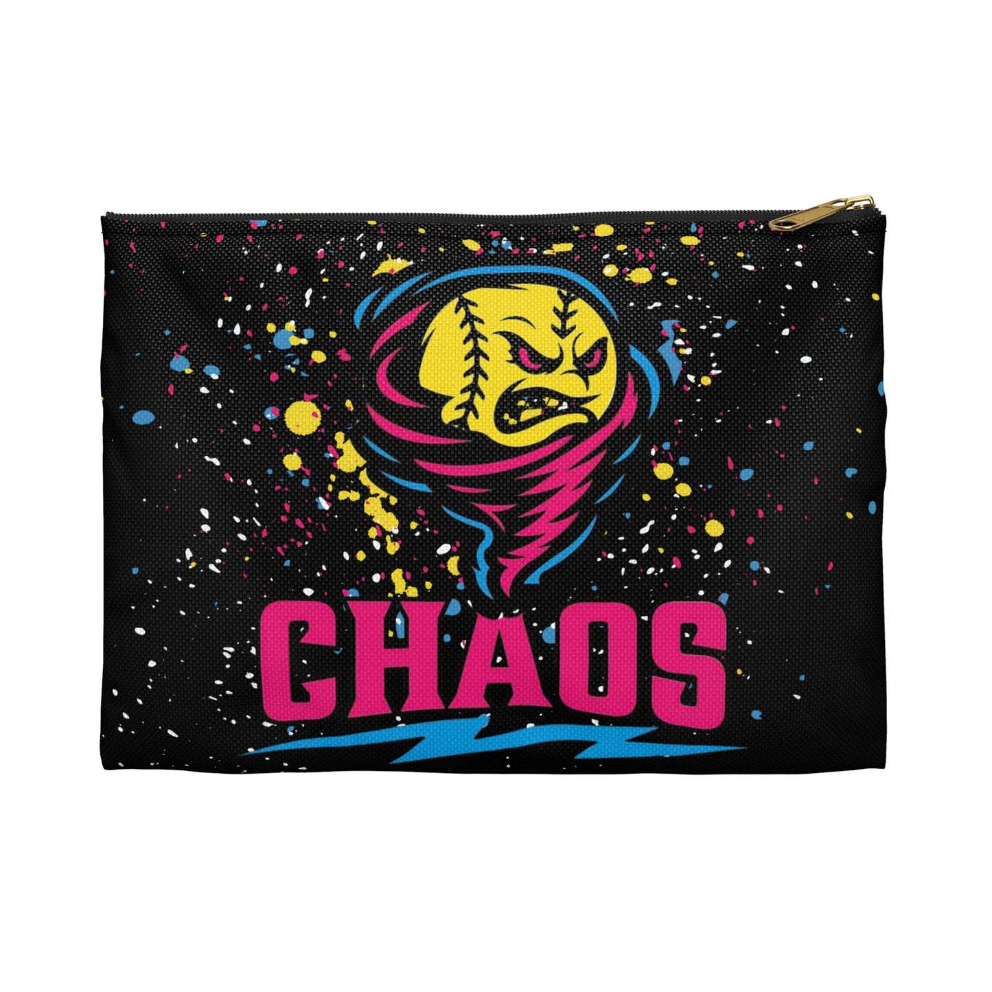 Chaos Softball Accessory Pouch — Customizable Team Makeup & Gear Bag (Name & Number)