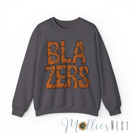 Unisex Heavy Blend™ Crewneck Sweatshirt. BLAZERS BASKETBALL FONT