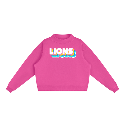 Essential Fleece Mock-Neck Crew Sweatshirt - Lions Neon
