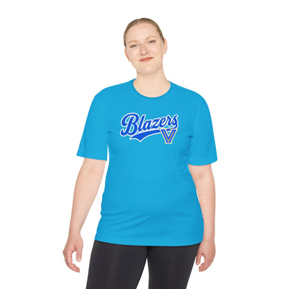 Adult. Blazers Valley View Script Performance Tee – Moisture-Wicking Athletic Shirt