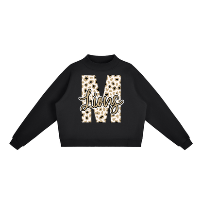 Essential Fleece Mock-Neck Crew Sweatshirt - Manila Lions Leopard M
