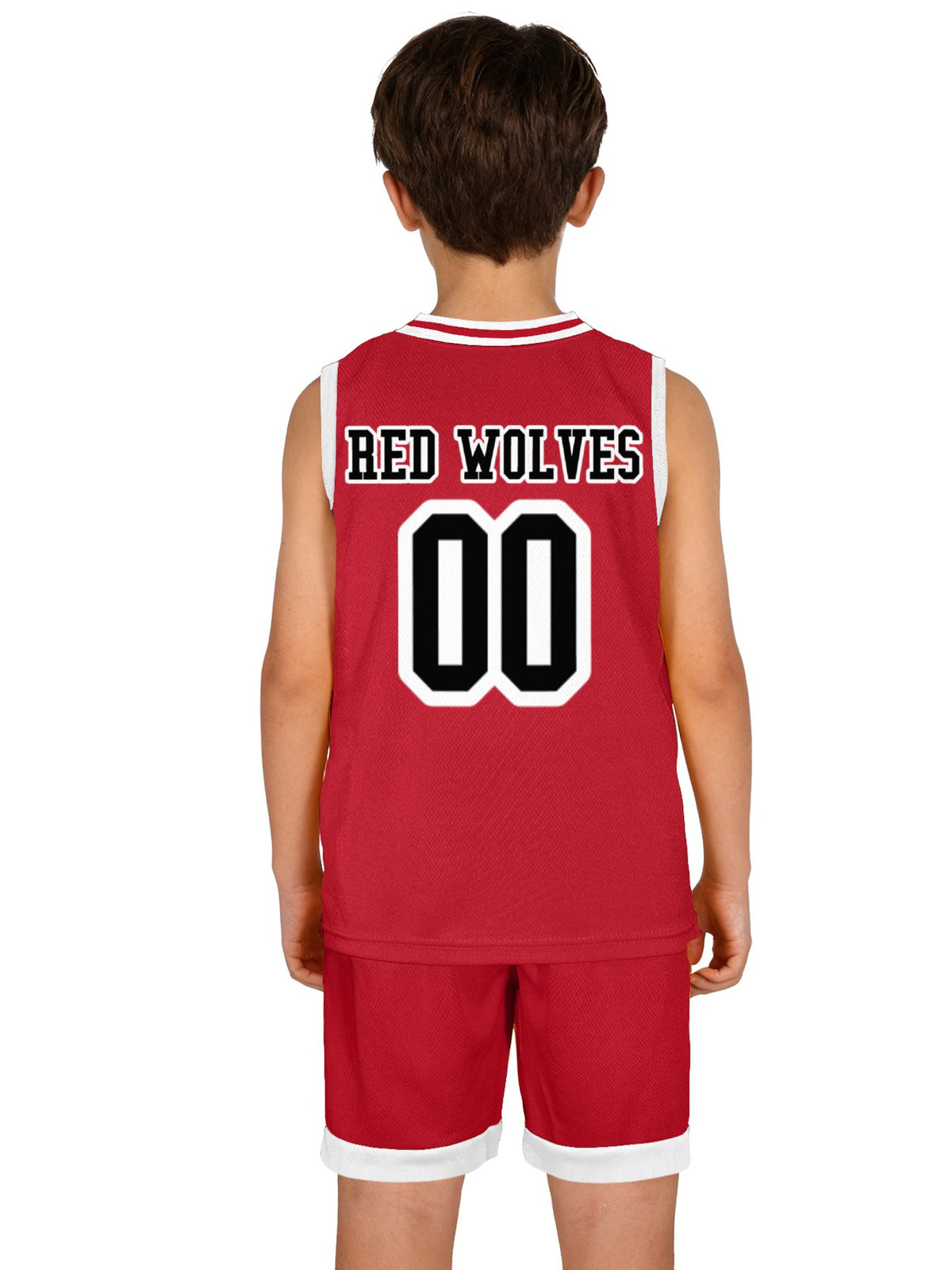 Red Wolves Children's Basketball Jersey Set
