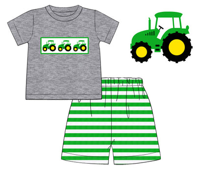 Preorder- Green striped knit shorts (Shirt sold searately)
