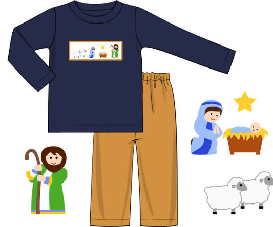 PO10- Nativity Smocked Shirt