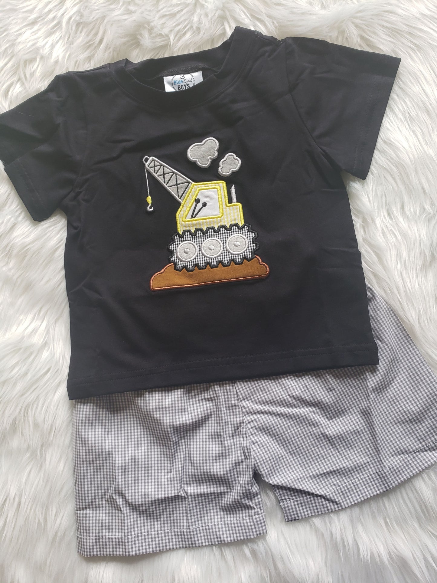 Preorder- Gray Gingham Cotton Short