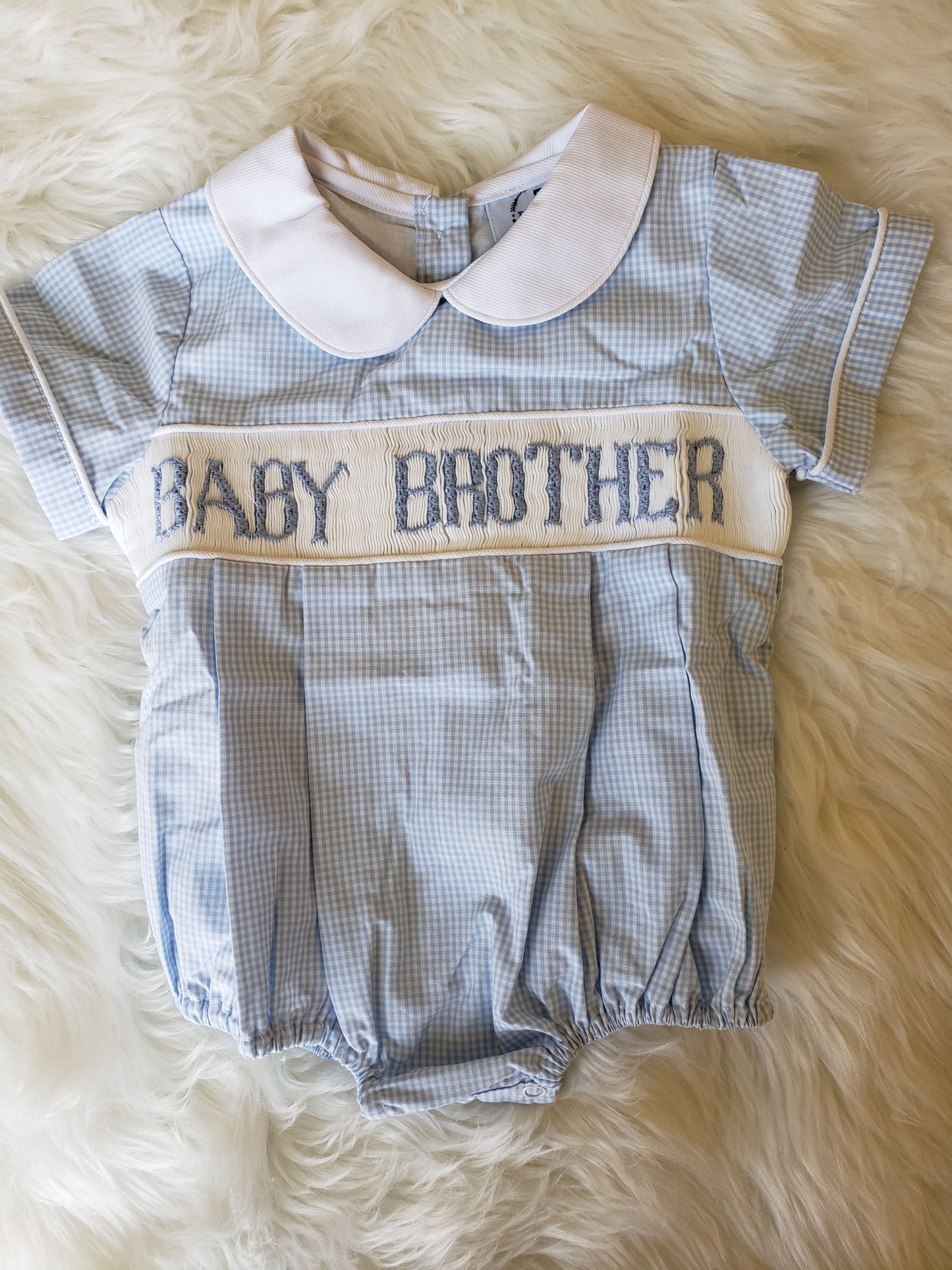 Preorder 2 - Smocked NAME Boy Bubble with Collar