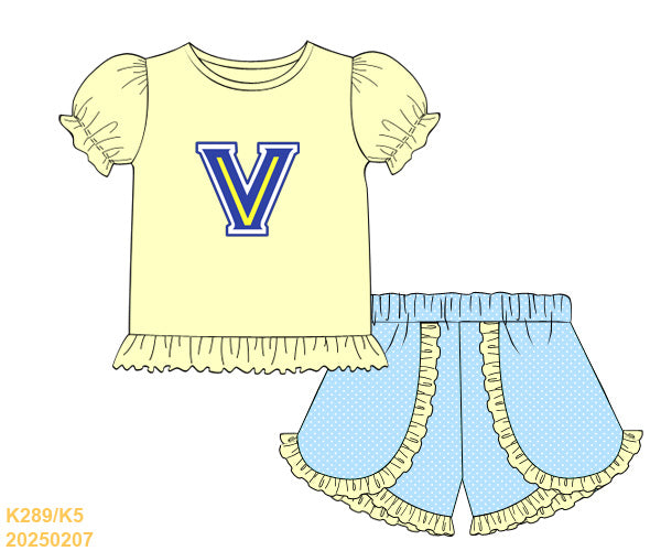 Light Blue/Yellow Valley View Applique