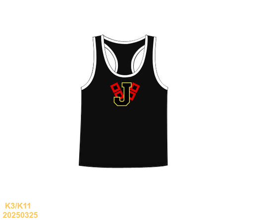PO6- Jonesboro Applique Black Knit Tank