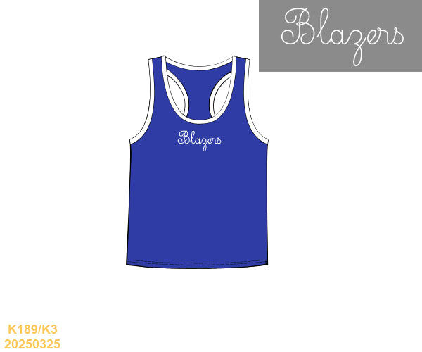 PO6- Blue Tank - BLAZERS Monogram
