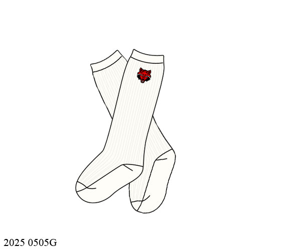 PO8 - Red Wolves Socks (Embroidered Logo)