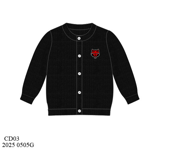 PO8 - Red Wolves Embroidered Cardigan