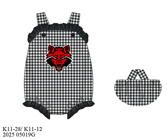 Red Wolf Applique Bubble