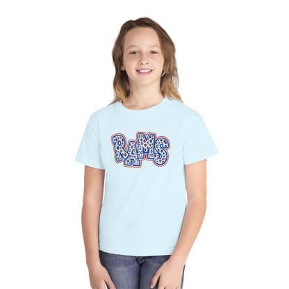 Youth - Rams Leopard Print Patriotic Football Shirt