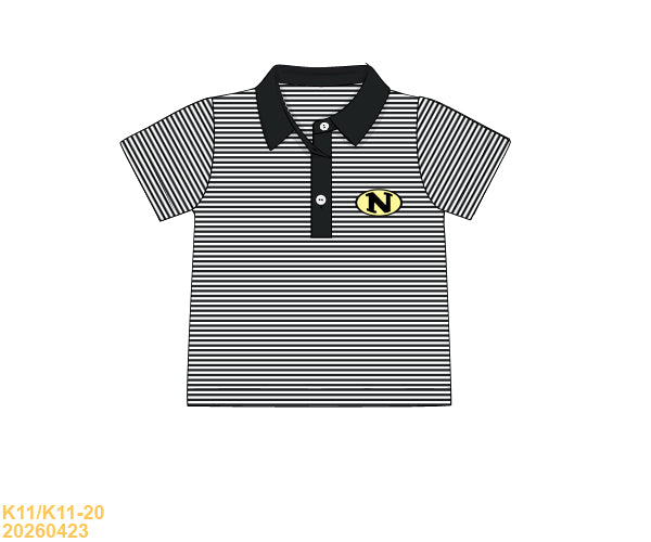 Preorder -Nettleton Black stripe Polo