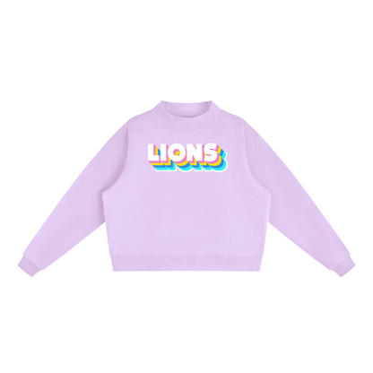 Essential Fleece Mock-Neck Crew Sweatshirt - Lions Neon