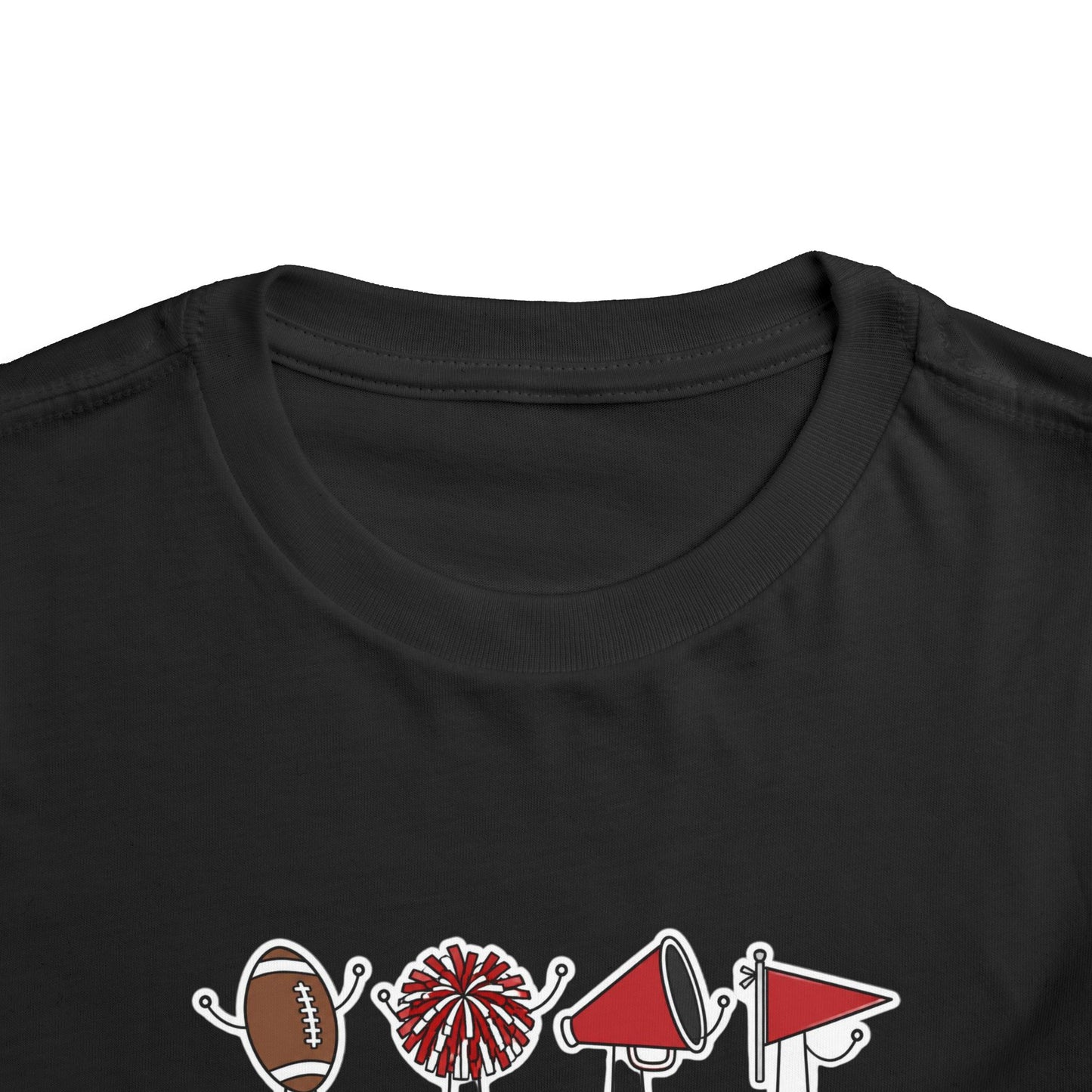 Toddler Football "It's Touchdown Season" Short Sleeve Tee (Red/Black)