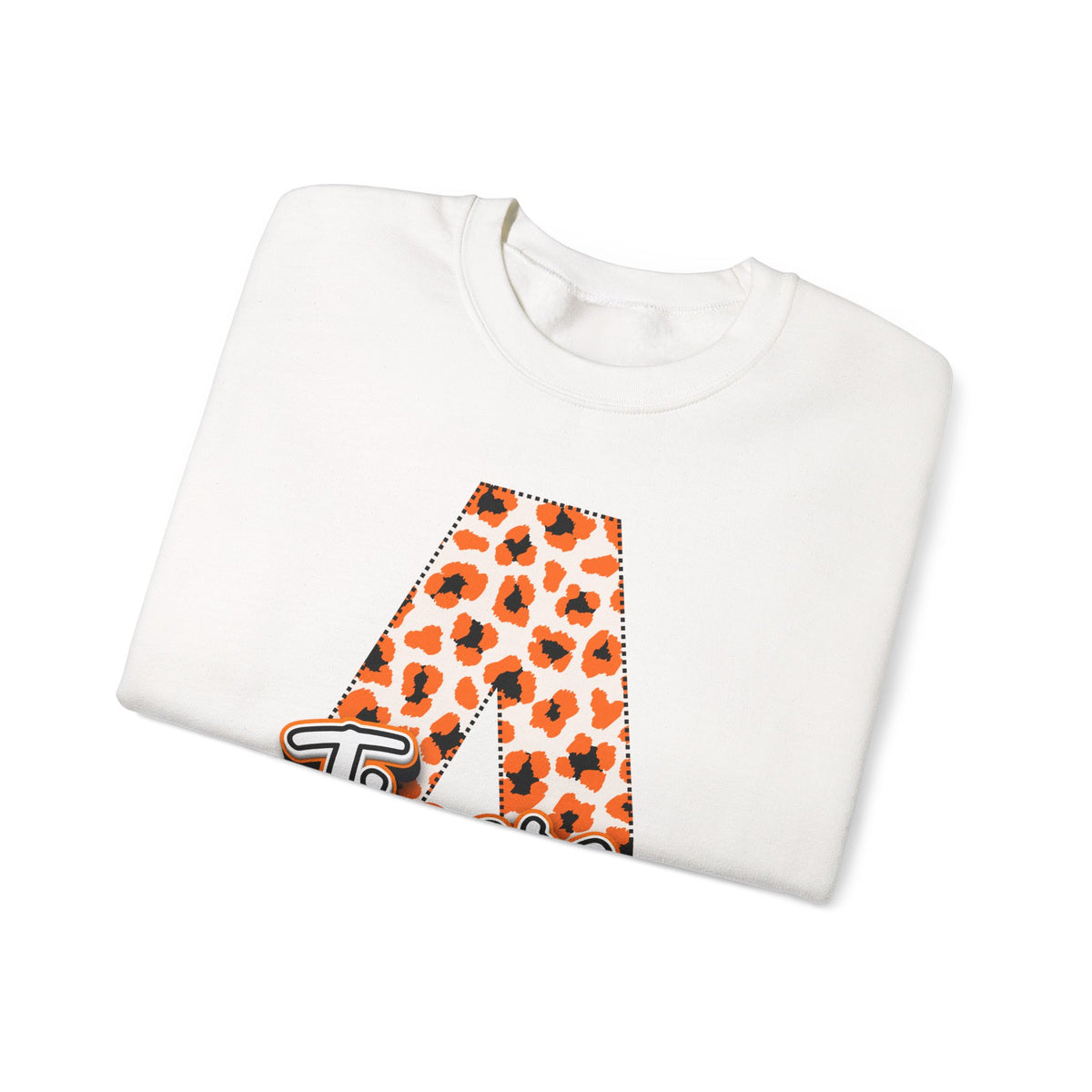 ADULT. Amorel Tigers Leopard Print Initial A Sweatshirt