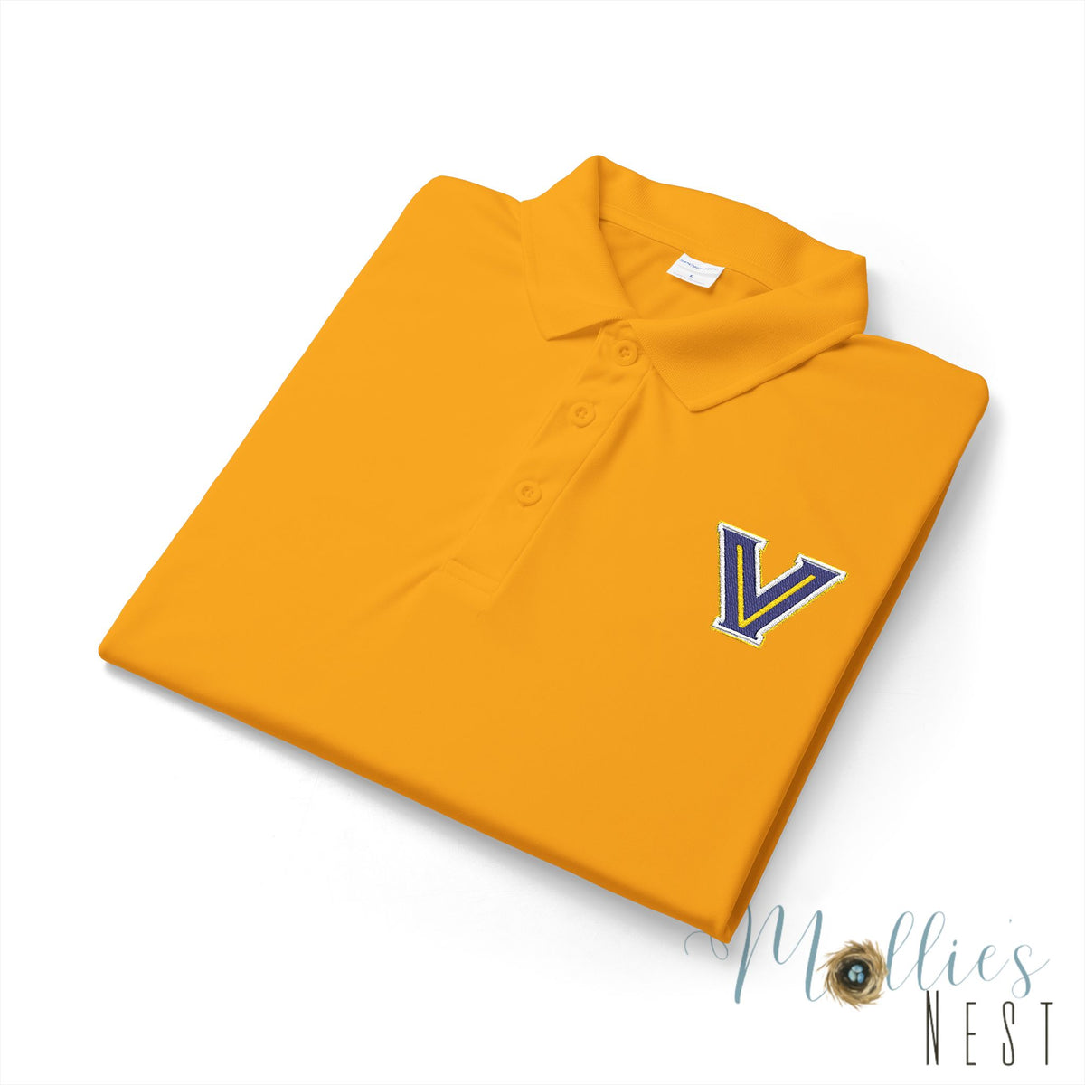 ADULT size - Embroidered 'V' Performance Polo — Moisture-Wicking Sport Shirt - Valley View Logo