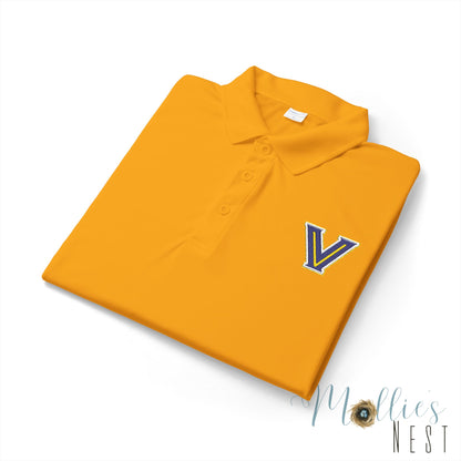 ADULT size - Embroidered 'V' Performance Polo — Moisture-Wicking Sport Shirt - Valley View Logo