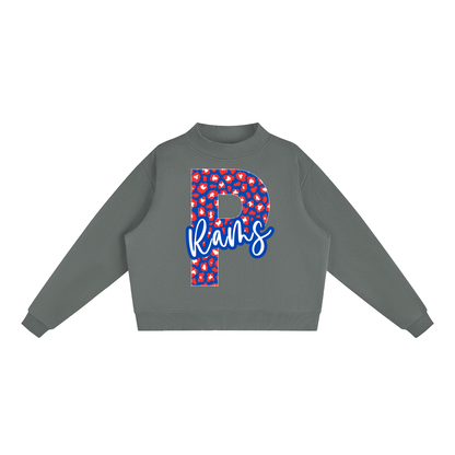 Essential Fleece Mock-Neck Crew Sweatshirt - Paragould Rams "P" Leopard