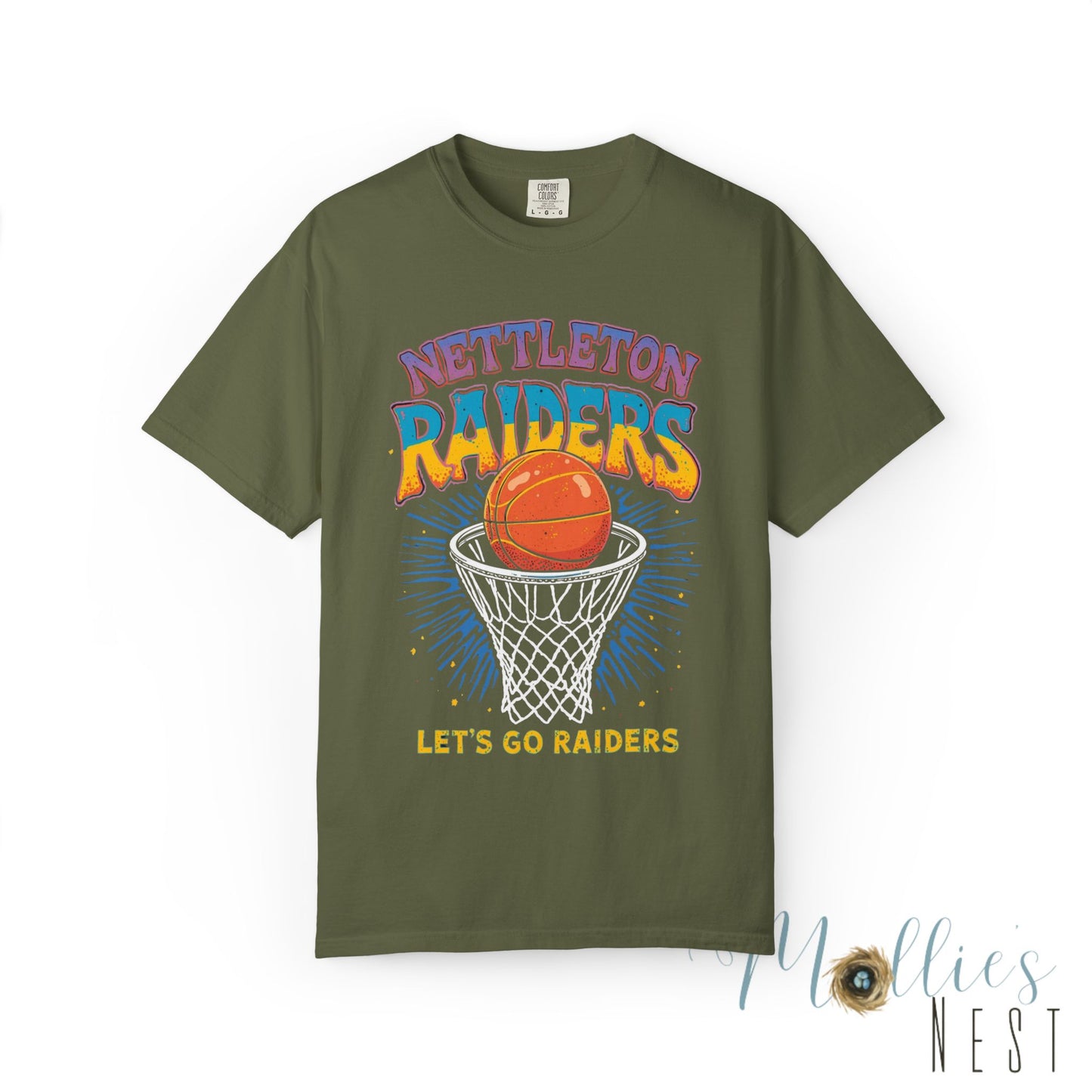 Unisex Basketball T-Shirt - 'Nettleton Raiders' Retro Basketball- Perfect for Game Day, Sports Events, Gift, Retro Vibe, Casual Wear