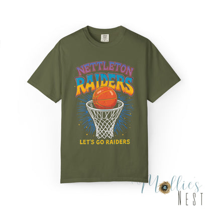 Unisex Basketball T-Shirt - 'Nettleton Raiders' Retro Basketball- Perfect for Game Day, Sports Events, Gift, Retro Vibe, Casual Wear