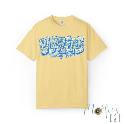 ADULT. Blazers Valley View Leopard Print T-Shirt - Stacked font