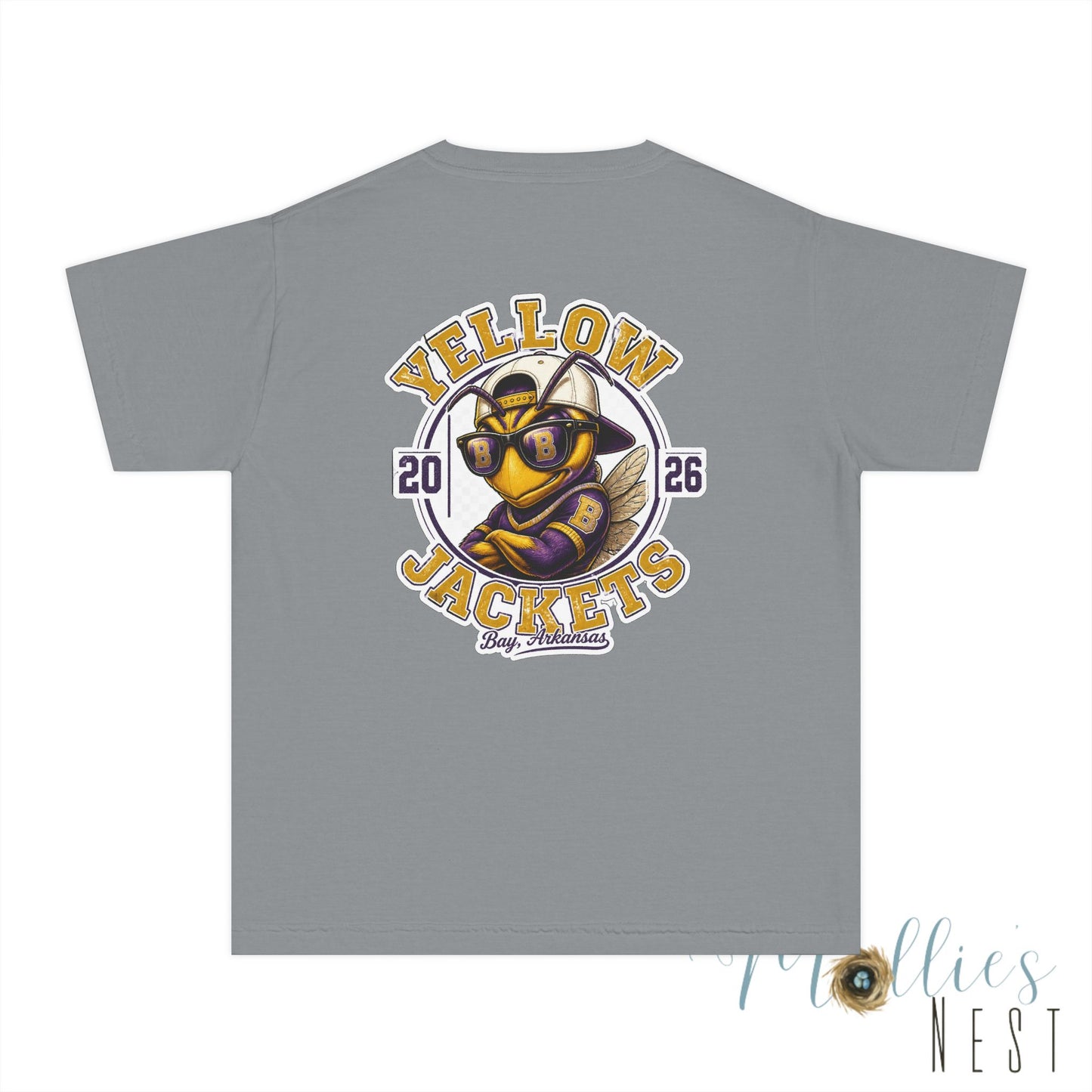 Youth — Yellow Jackets Mascot 2026 School Spirit Shirt. Comfort Colors